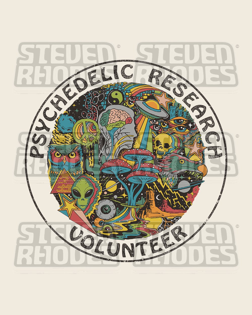 Psychedelic Research Volunteer T-Shirt Australia Online #colour_natural