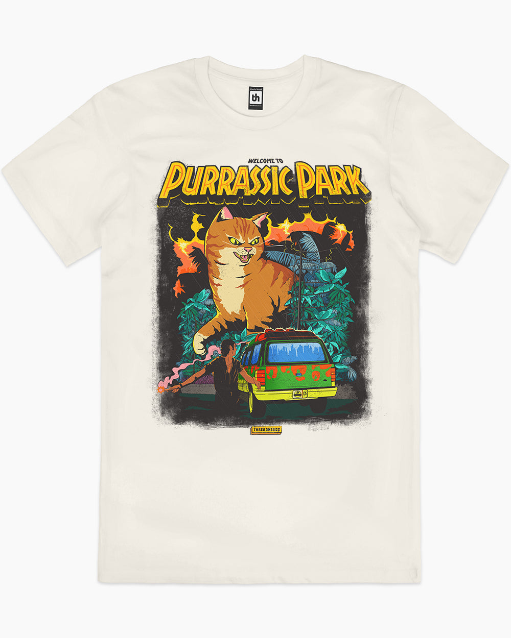 Purrassic Park T-Shirt Australia Online #colour_natural