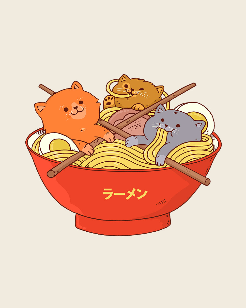 Ramen and Cats Hoodie Australia Online #colour_natural