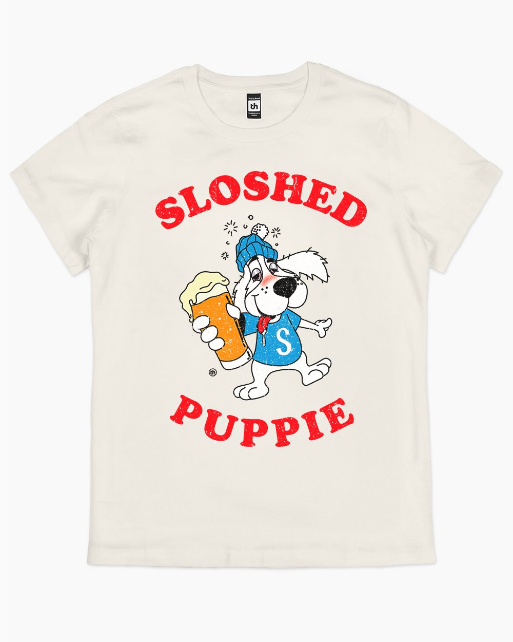 Sloshed Puppie T-Shirt Australia Online #colour_natural