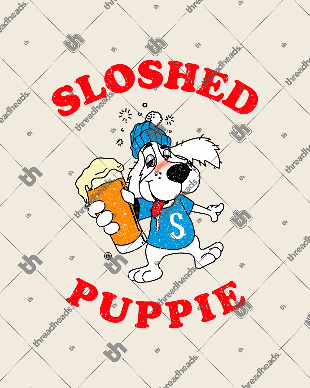 Sloshed Puppie T-Shirt Australia Online #colour_natural