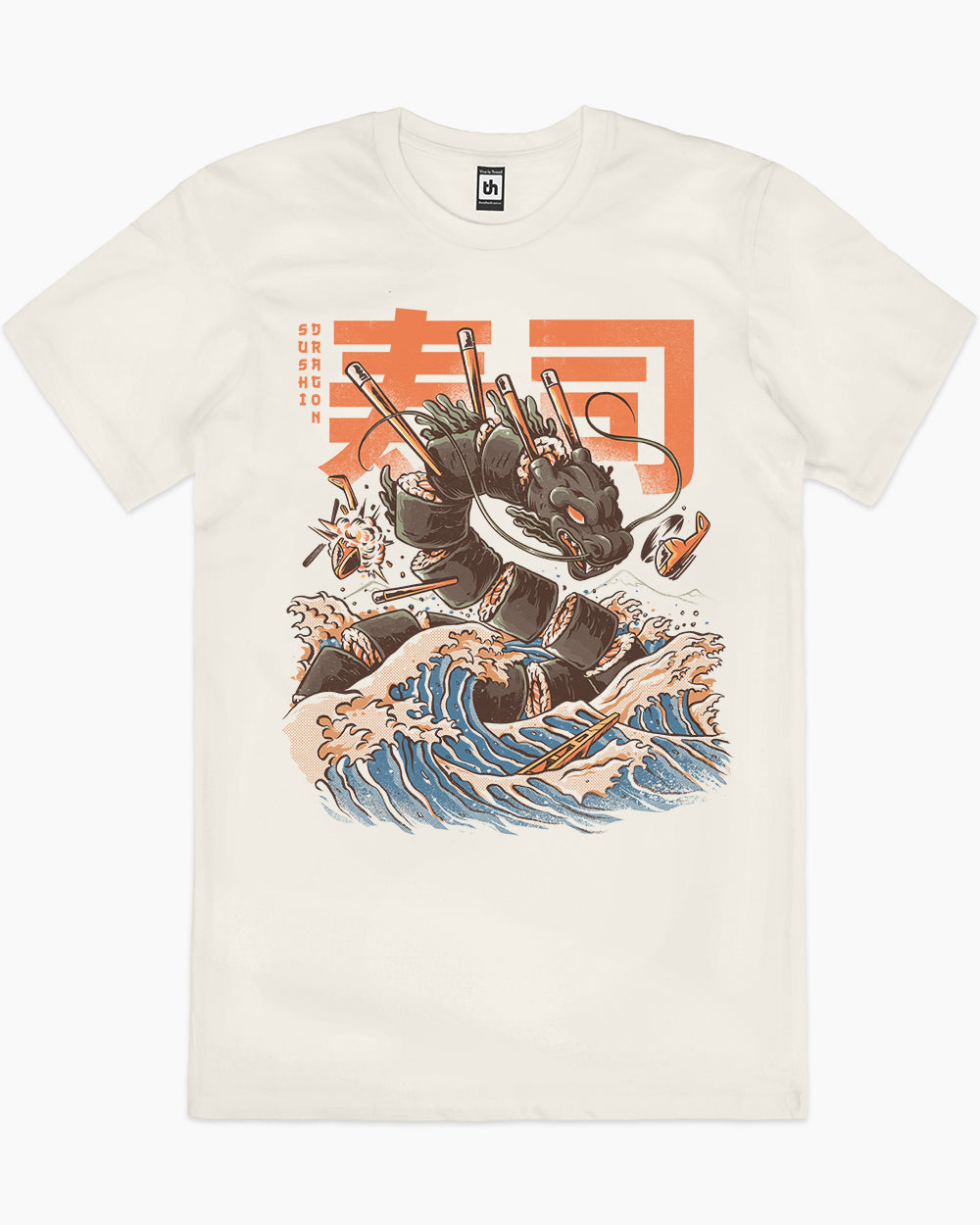 Sushi Dragon T-Shirt Australia Online #colour_natural