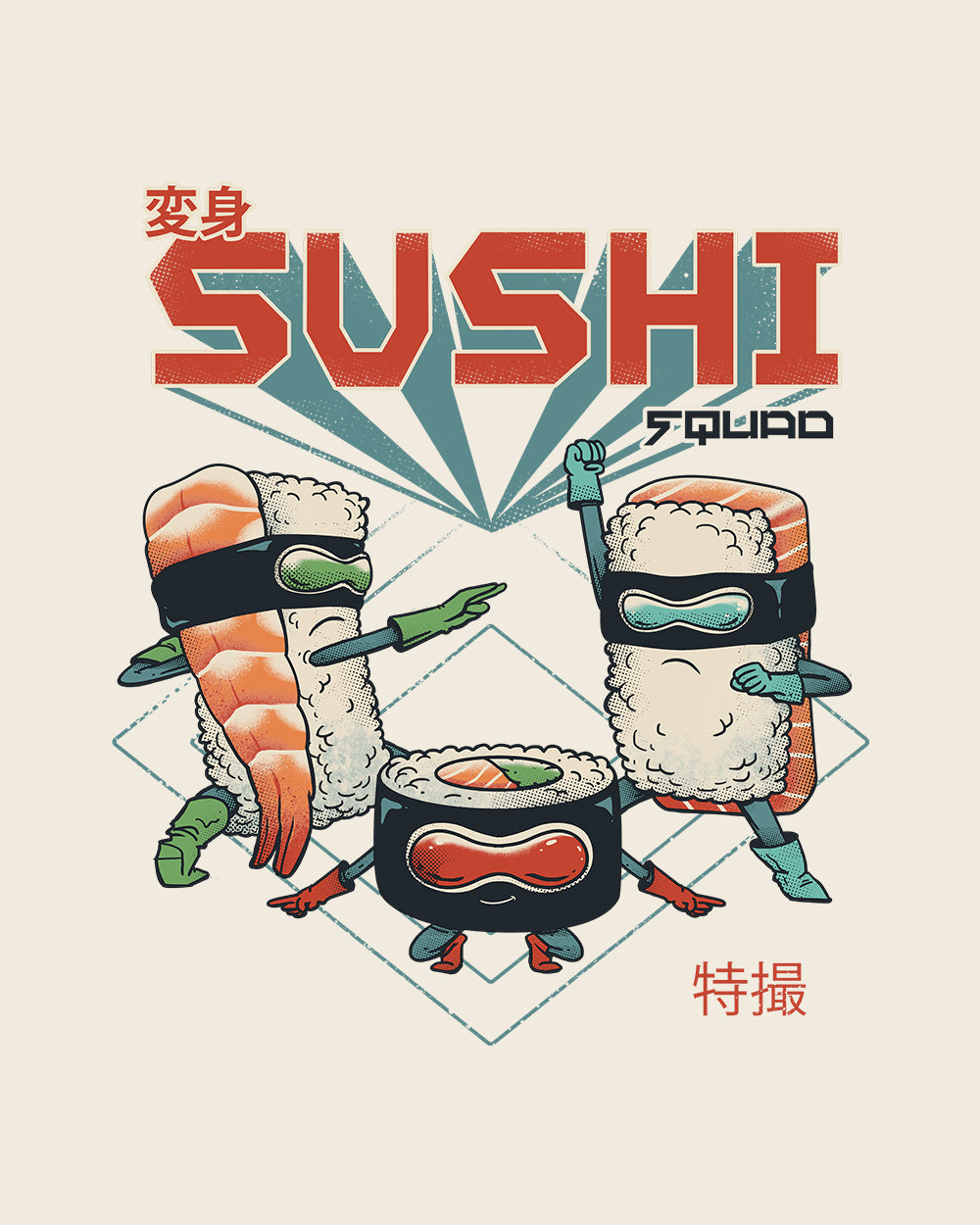 Sushi Squad T-Shirt Australia Online #colour_natural
