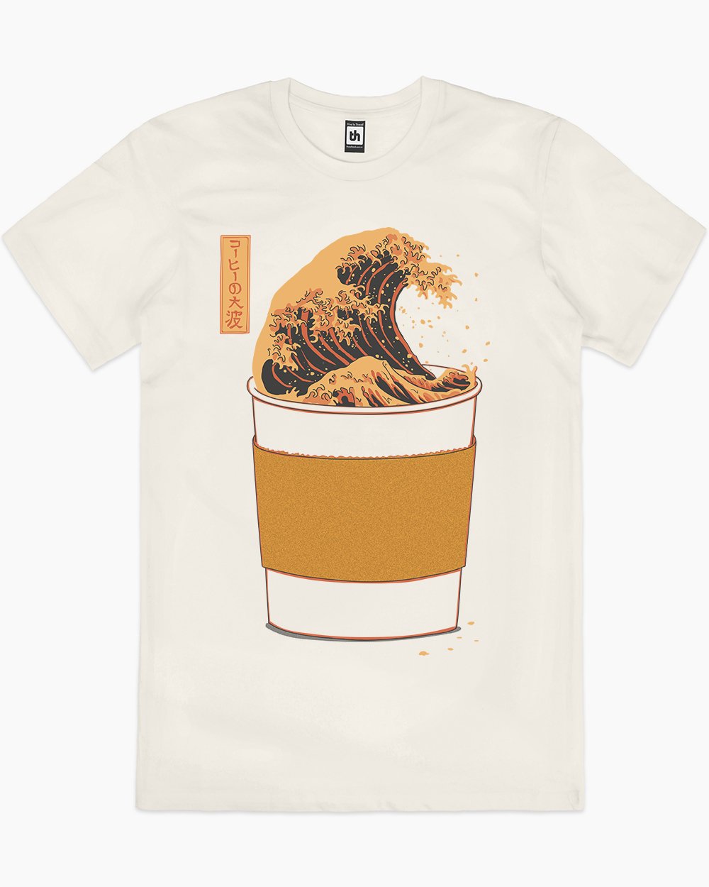 The Great Wave of Caffeine T-Shirt Australia Online #colour_natural