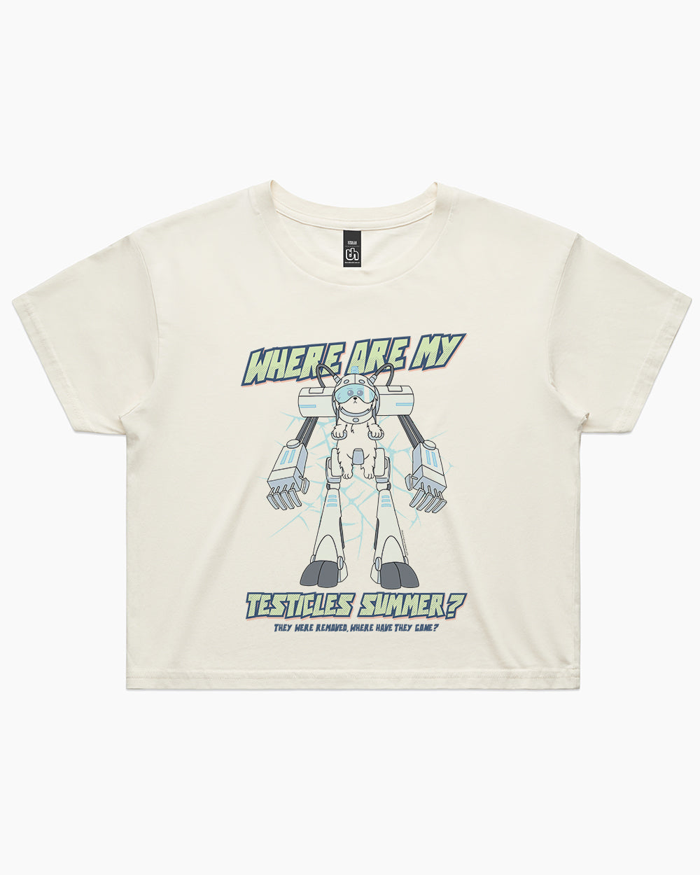 Where Are My Testicles Summer Crop Tee Australia Online #colour_natural