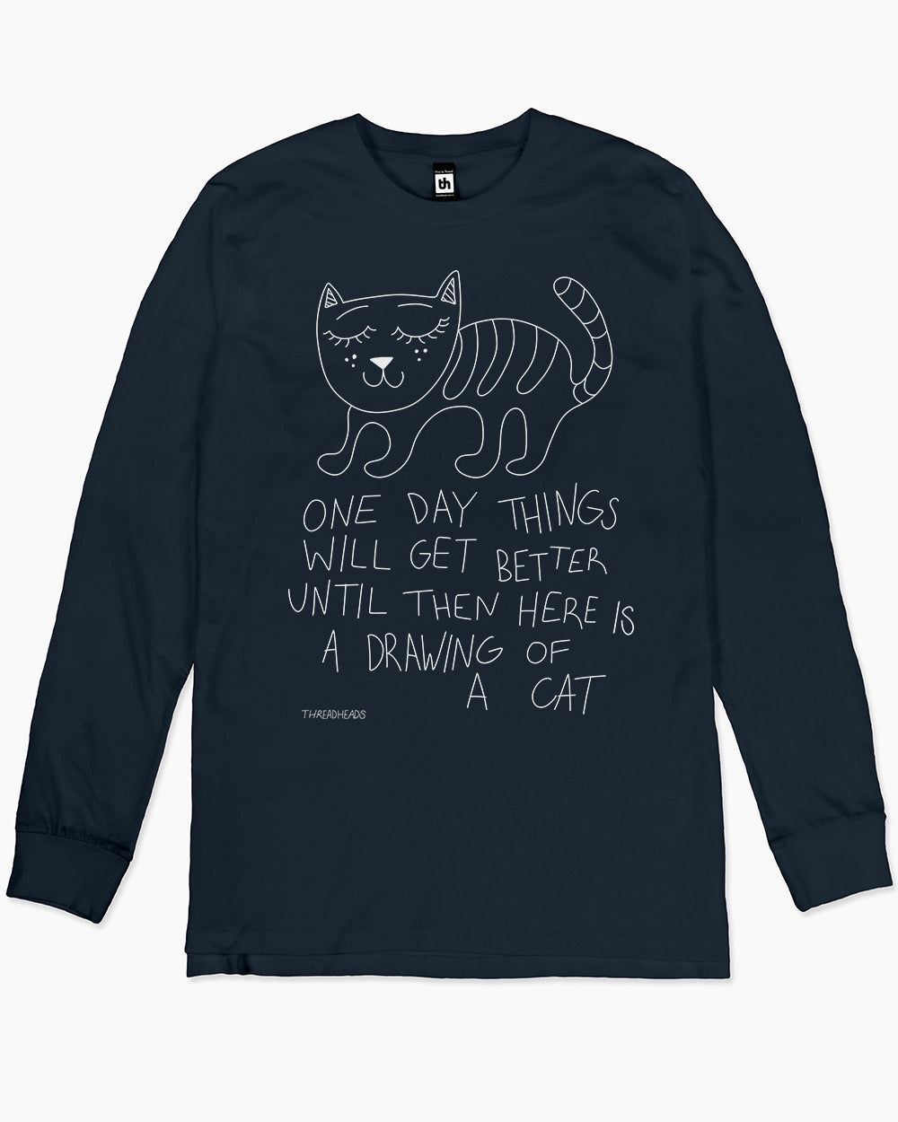Drawing Of A Cat Long Sleeve Australia Online #colour_navy