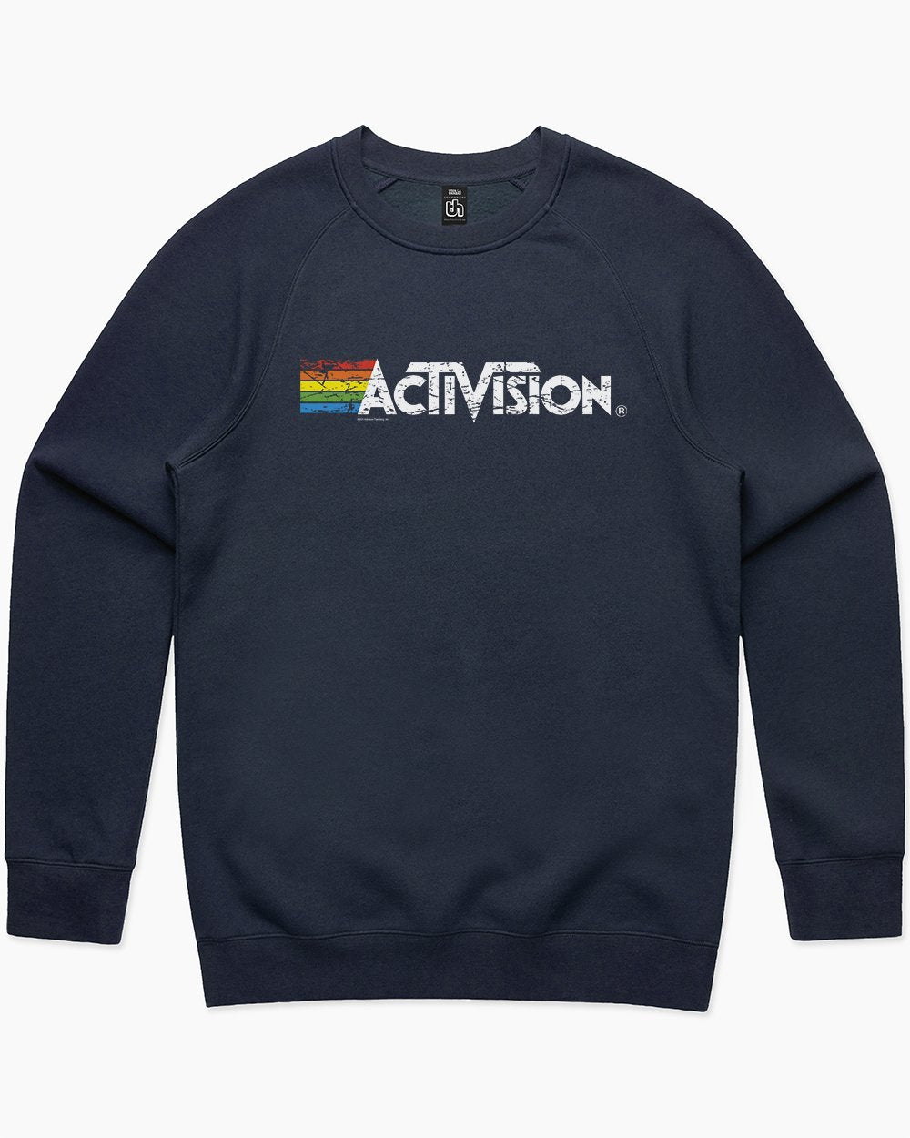 Activision Logo Distressed Sweater Australia Online #colour_navy