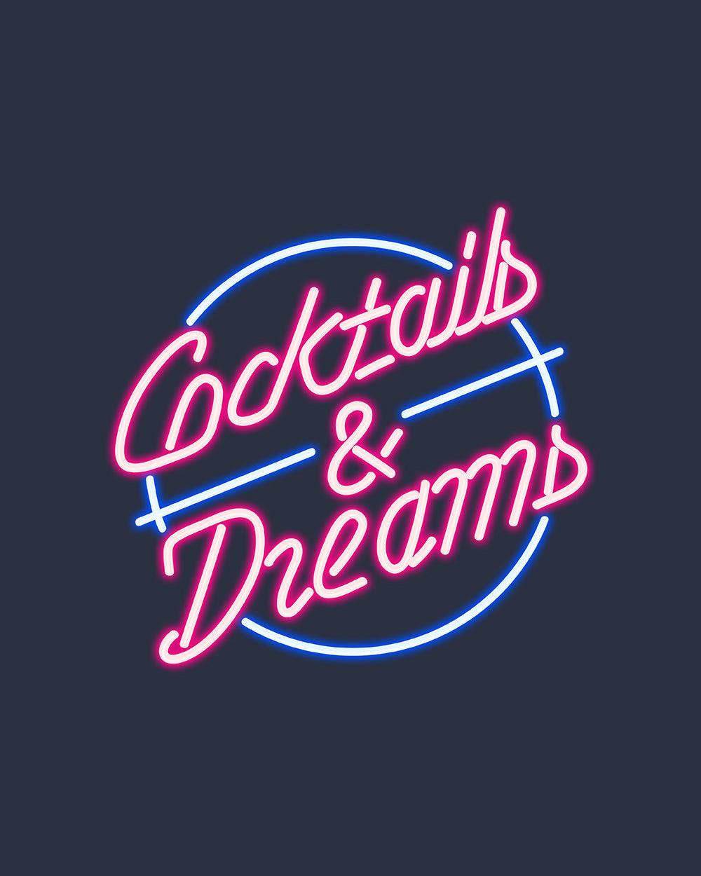 Cocktails and Dreams T-Shirt Australia Online #colour_navy