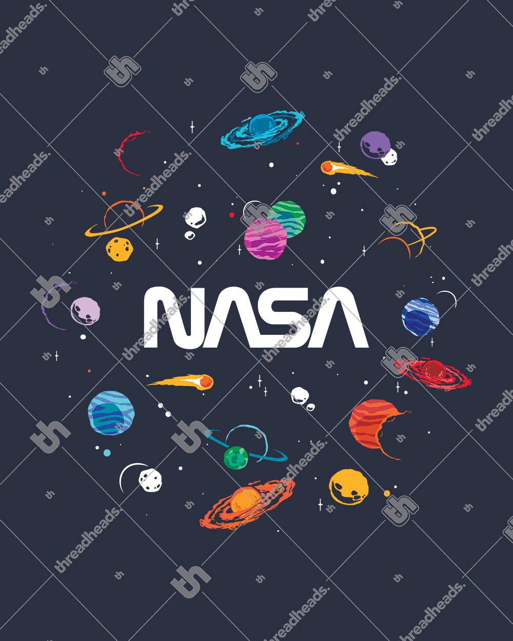 NASA Planets T-Shirt Australia Online #colour_navy
