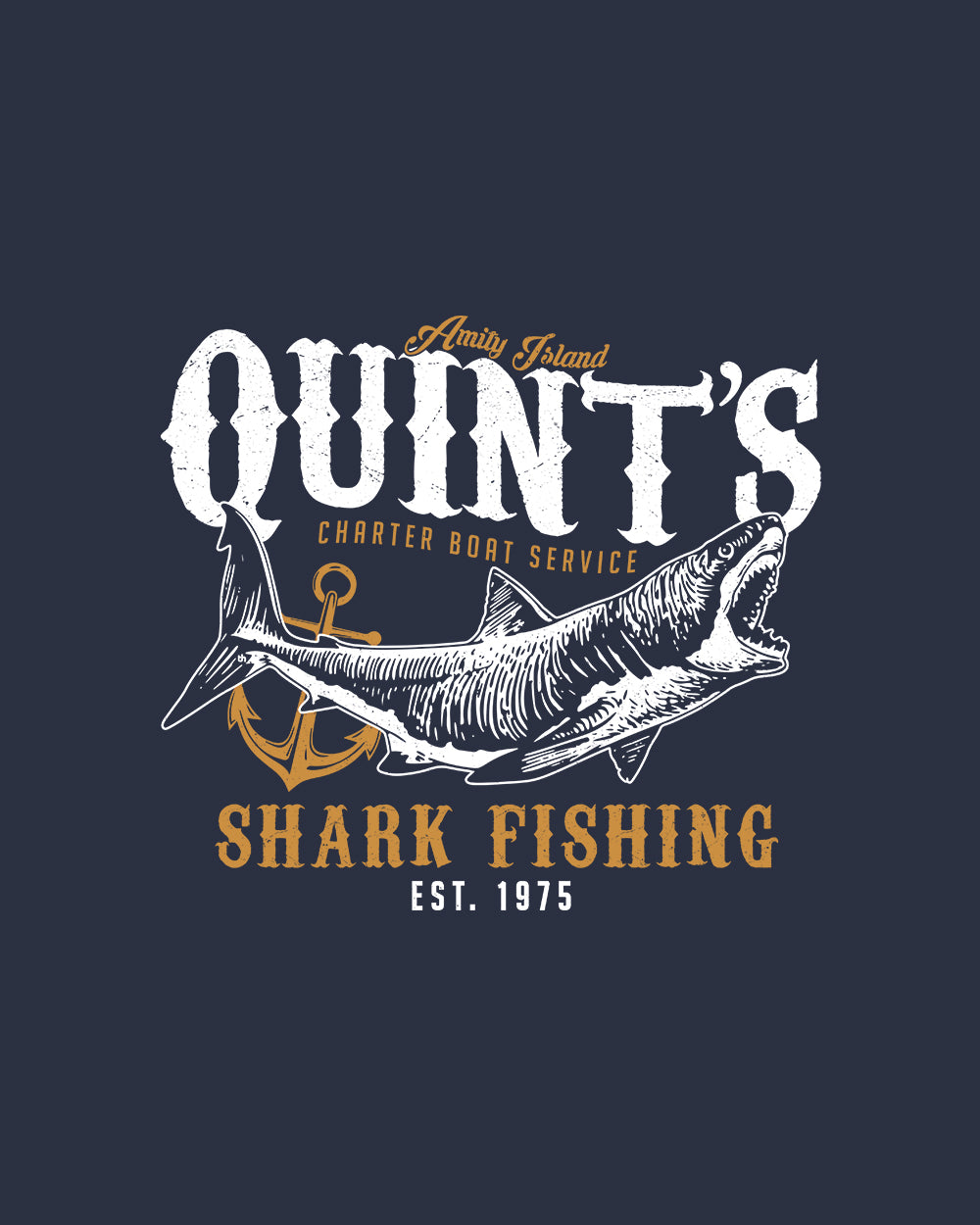 Quint's Shark Fishing Long Sleeve Australia Online #colour_navy