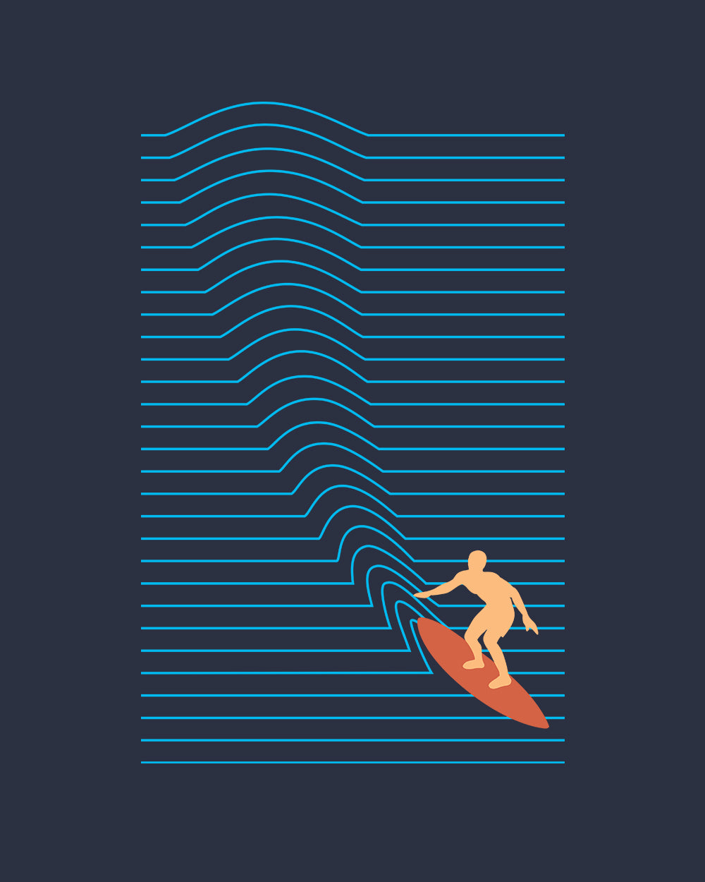 Surf Lines Kids T-Shirt Australia Online #colour_navy