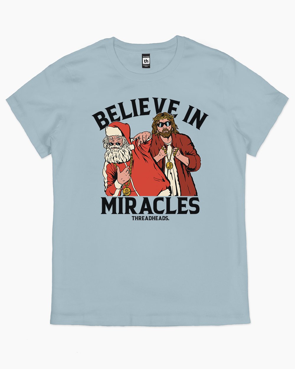 Believe in Miracles T-Shirt Australia Online #colour_pale blue