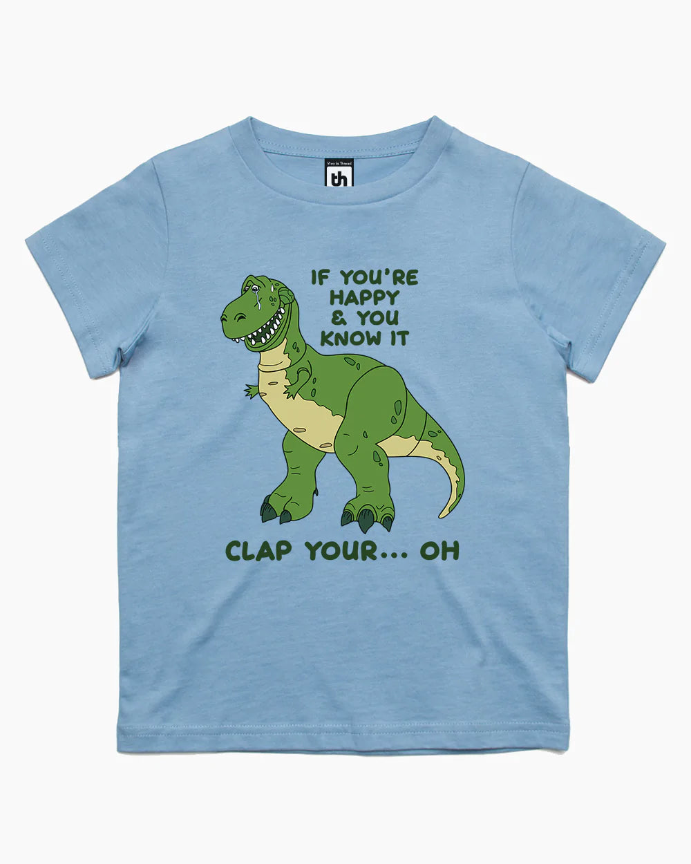 Clap Your Hands Dinosaur Kids T-Shirt Australia Online #colour_pale blue