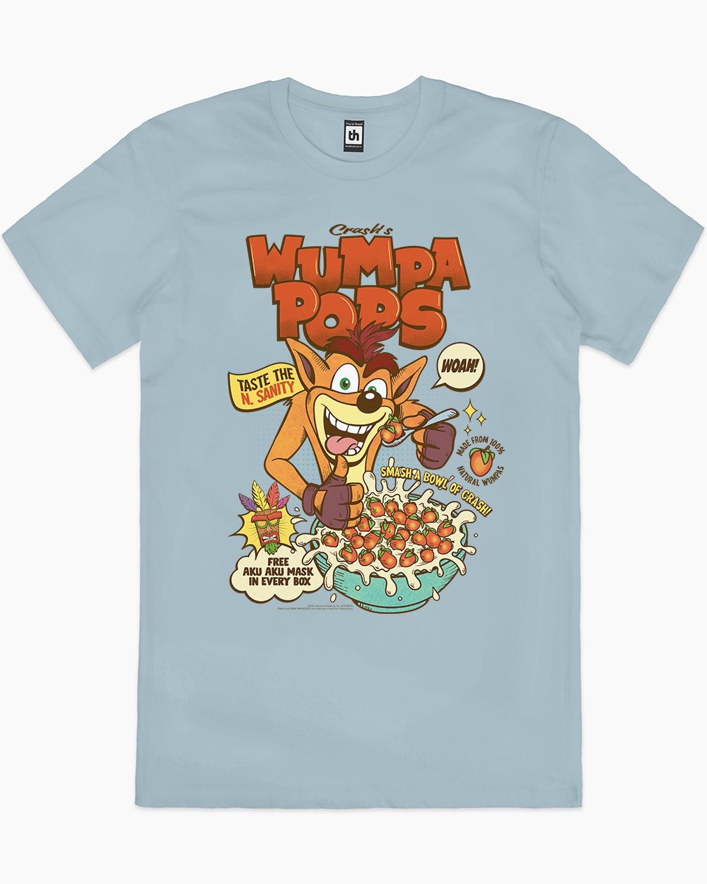Crash Wumpa Cereal T-Shirt Australia Online #colour_pale blue