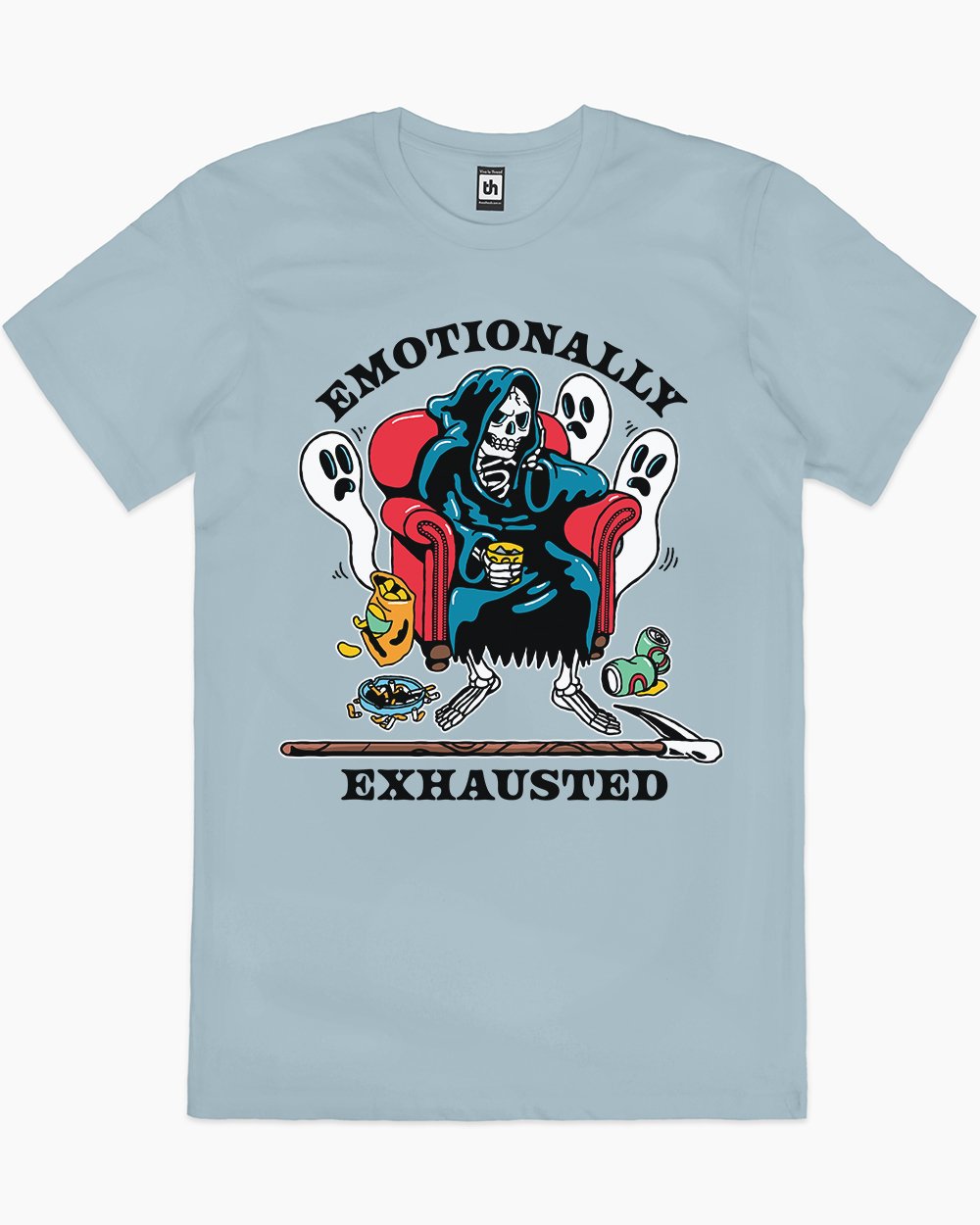 Emotionally Exhausted T-Shirt Australia Online #colour_pale blue