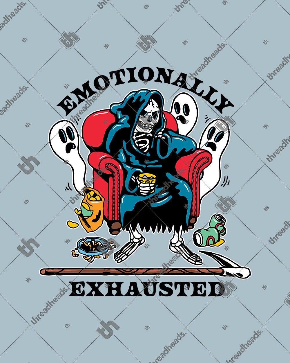 Emotionally Exhausted T-Shirt Australia Online #colour_pale blue
