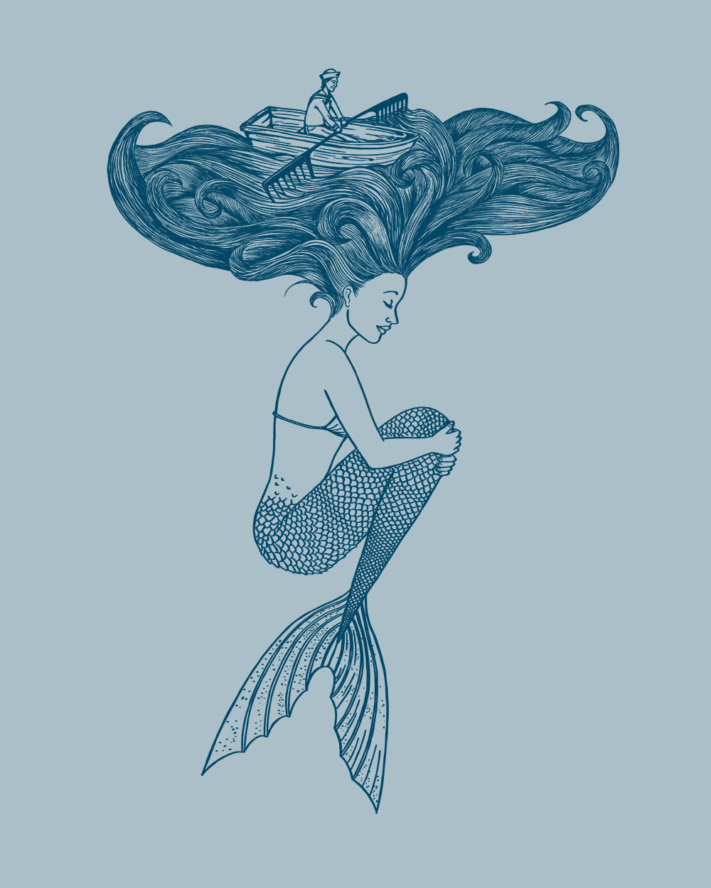 Mermaid T-Shirt Australia Online #colour_pale blue