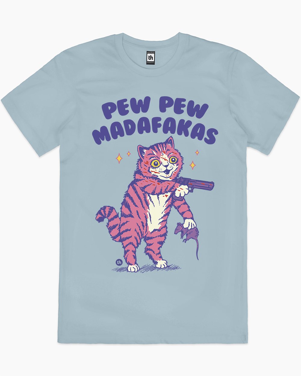 Pew Pew Madafakas T-Shirt Australia Online #colour_pale blue