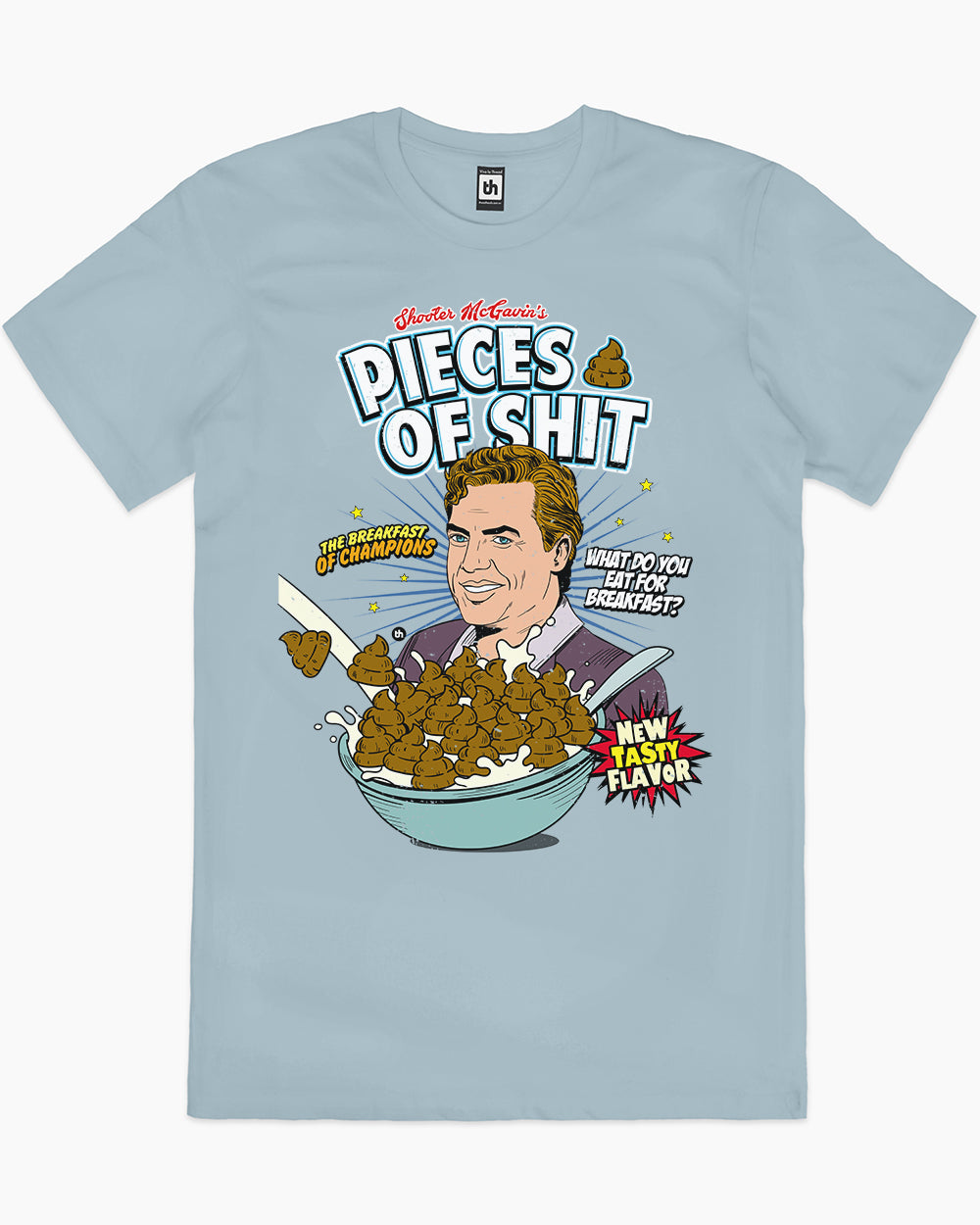 Pieces of Shit Cereal T-Shirt Australia Online #colour_pale blue