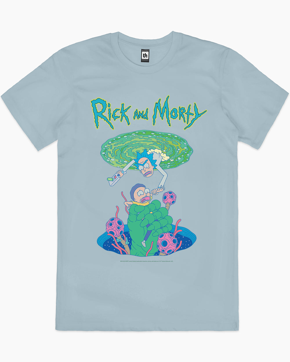 Rick and Morty Portal T-Shirt Australia Online #colour_pale blue