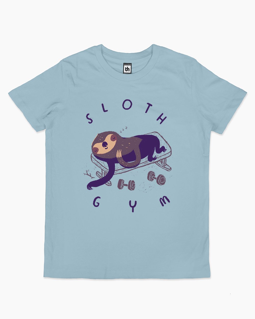 Sloth Gym Kids T-Shirt Australia Online #colour_pale blue