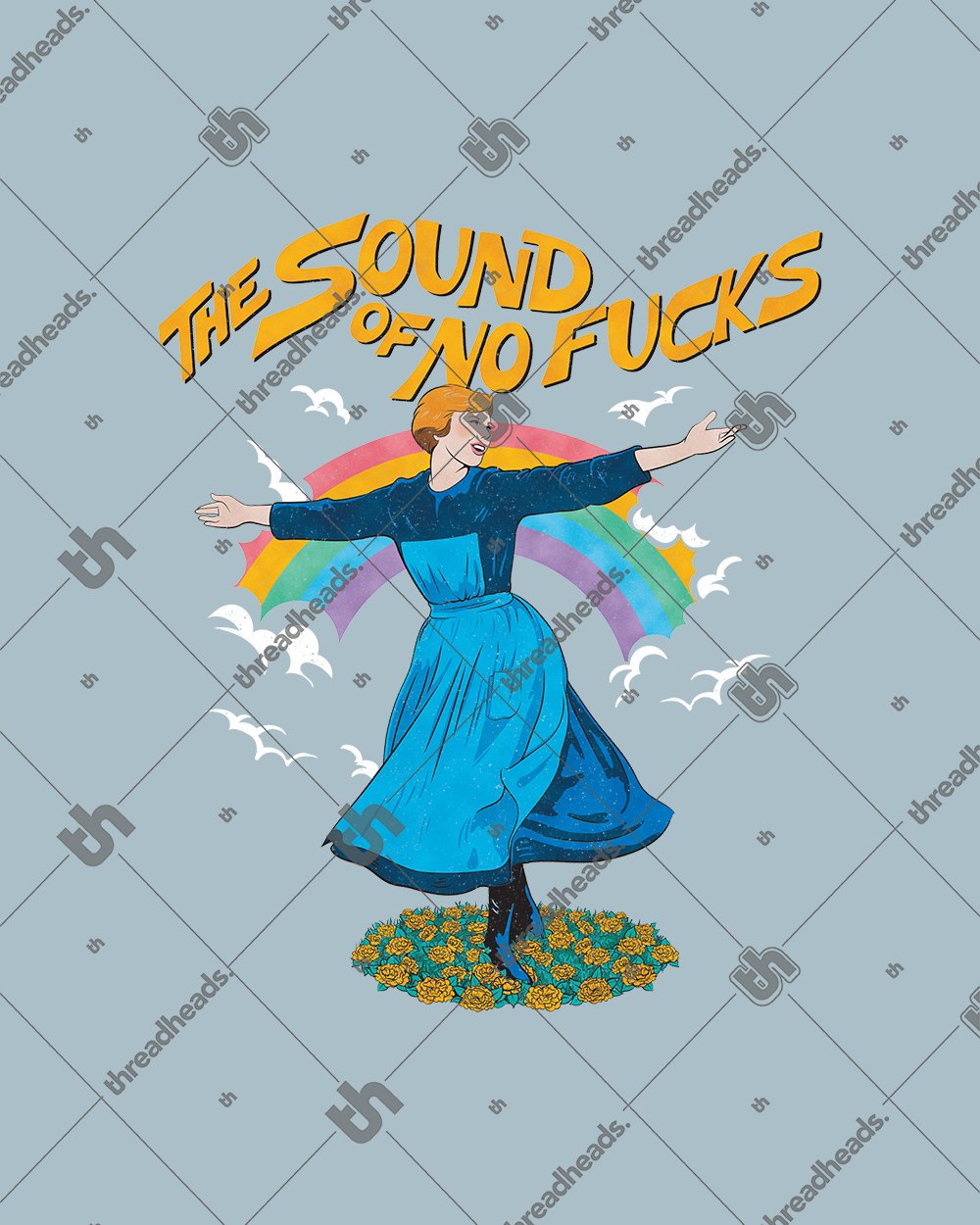 The Sound of No Fucks T-Shirt Australia Online #colour_pale blue