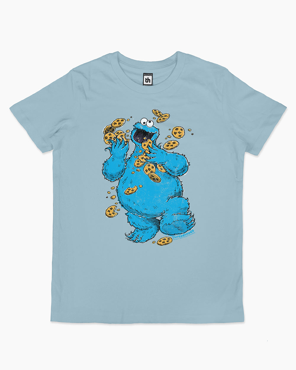 Cookie Monster Om Nom Nom Kids T-Shirt Australia Online #colour_paleblue