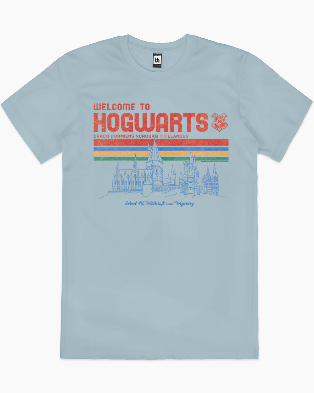 Welcome to Hogwarts School of Witchcraft and Wizardry T-Shirt Australia Online #colour_pale blue