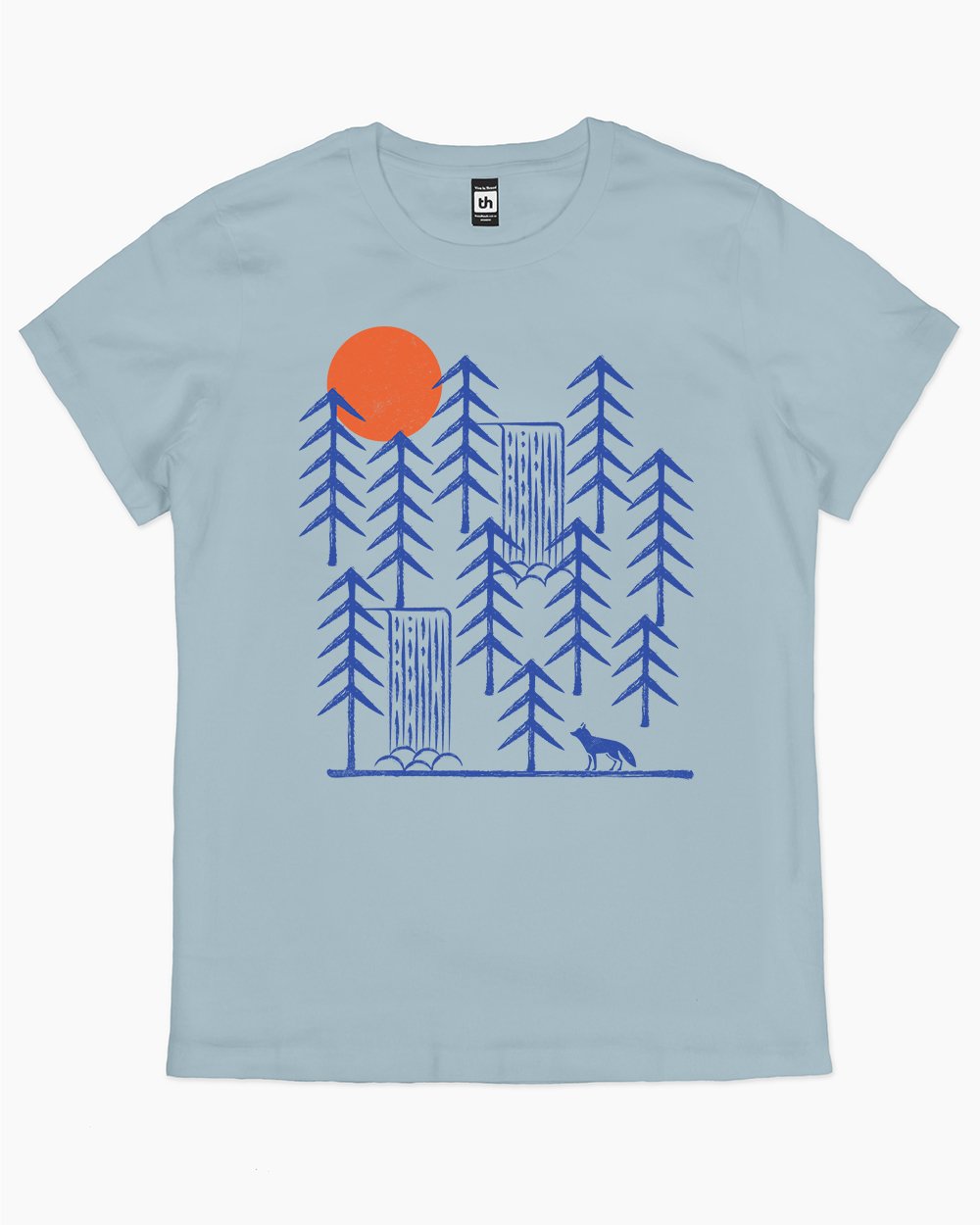 Wild Day Fox T-Shirt Australia Online #colour_pale blue