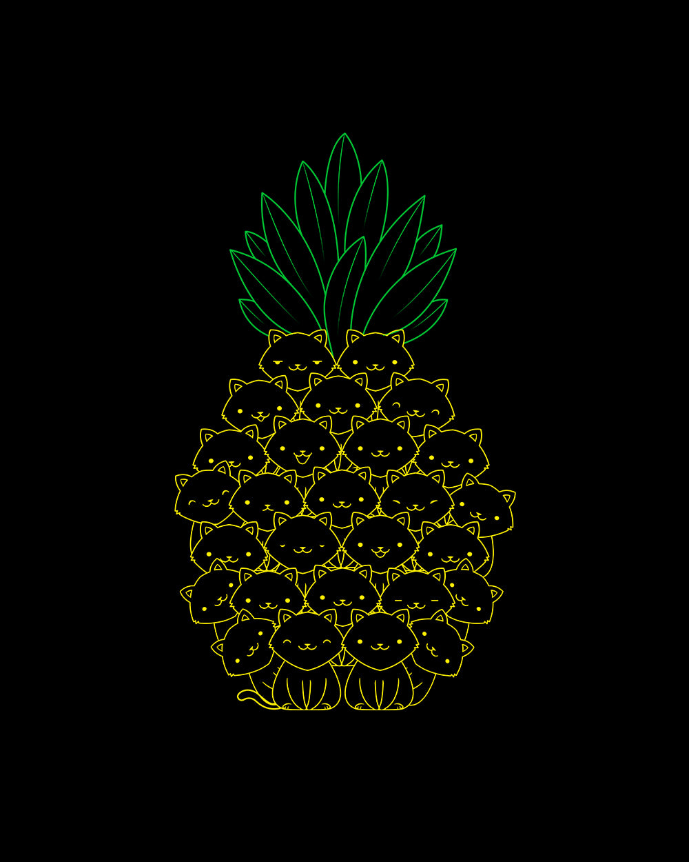 Pineapple Cat Kids Sweater Australia Online #colour_black