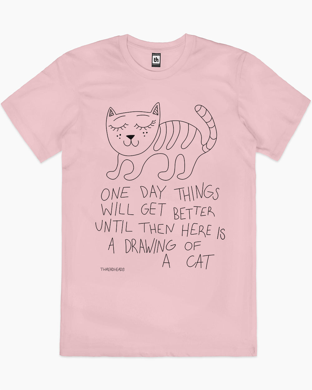 Drawing Of A Cat T-Shirt Australia Online #colour_pink