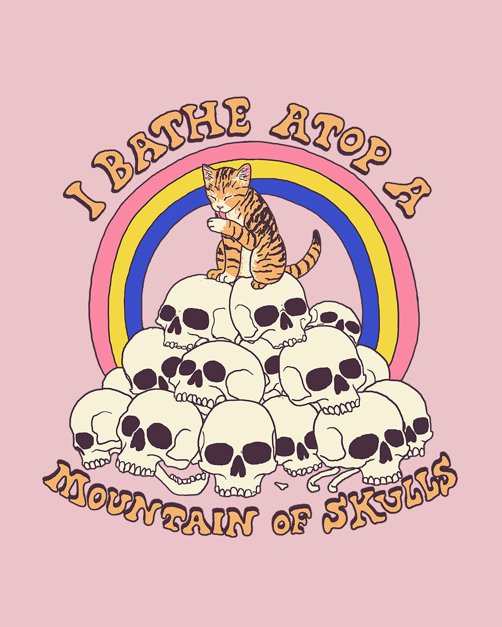 Bathe Atop a Mountain of Skulls T-Shirt Australia Online #colour_pink