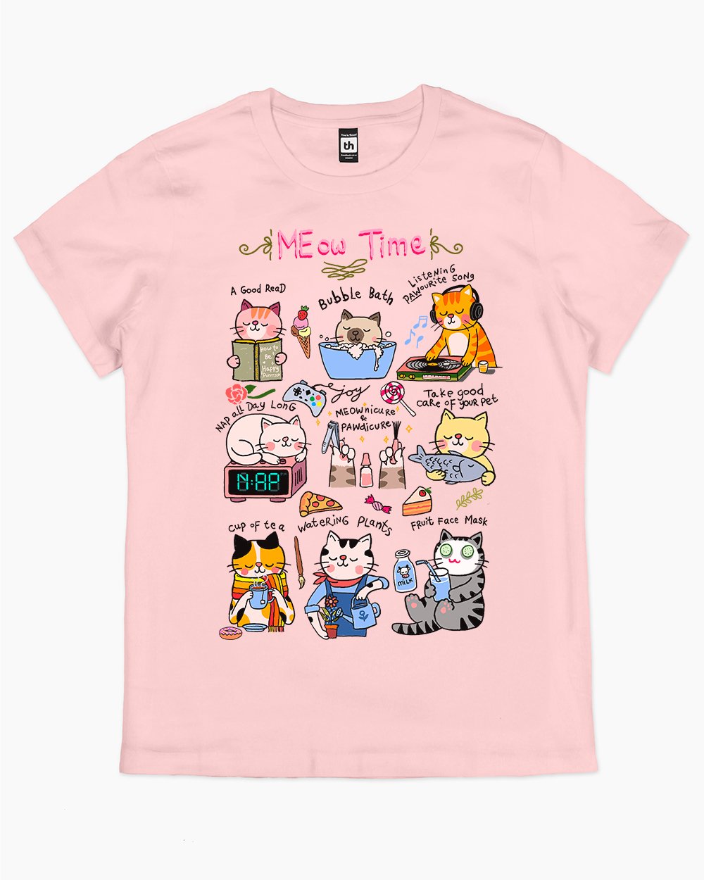 Meow Time T-Shirt Australia Online #colour_pink