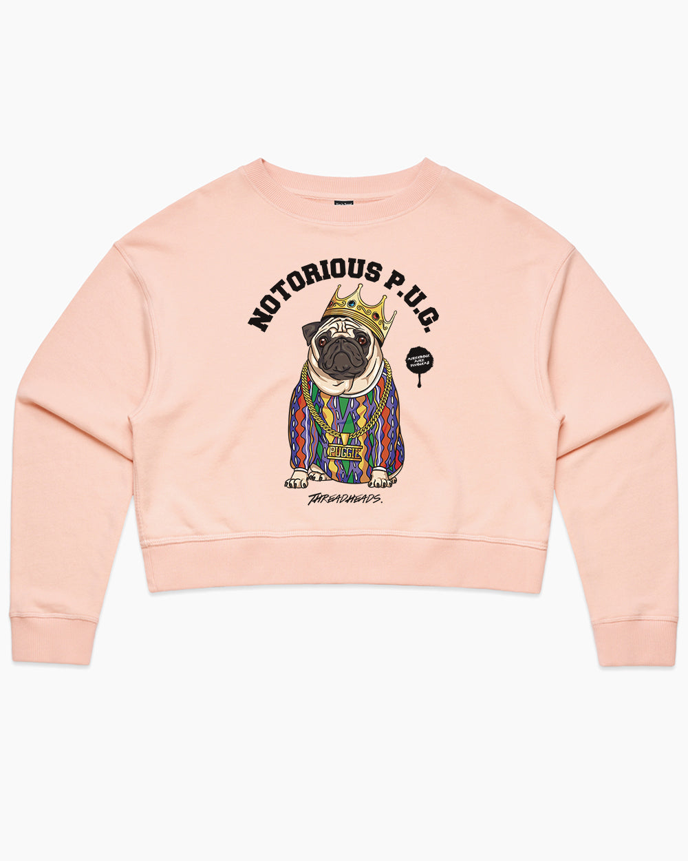 Notorious PUG Crop Sweater Australia Online #colour_pink
