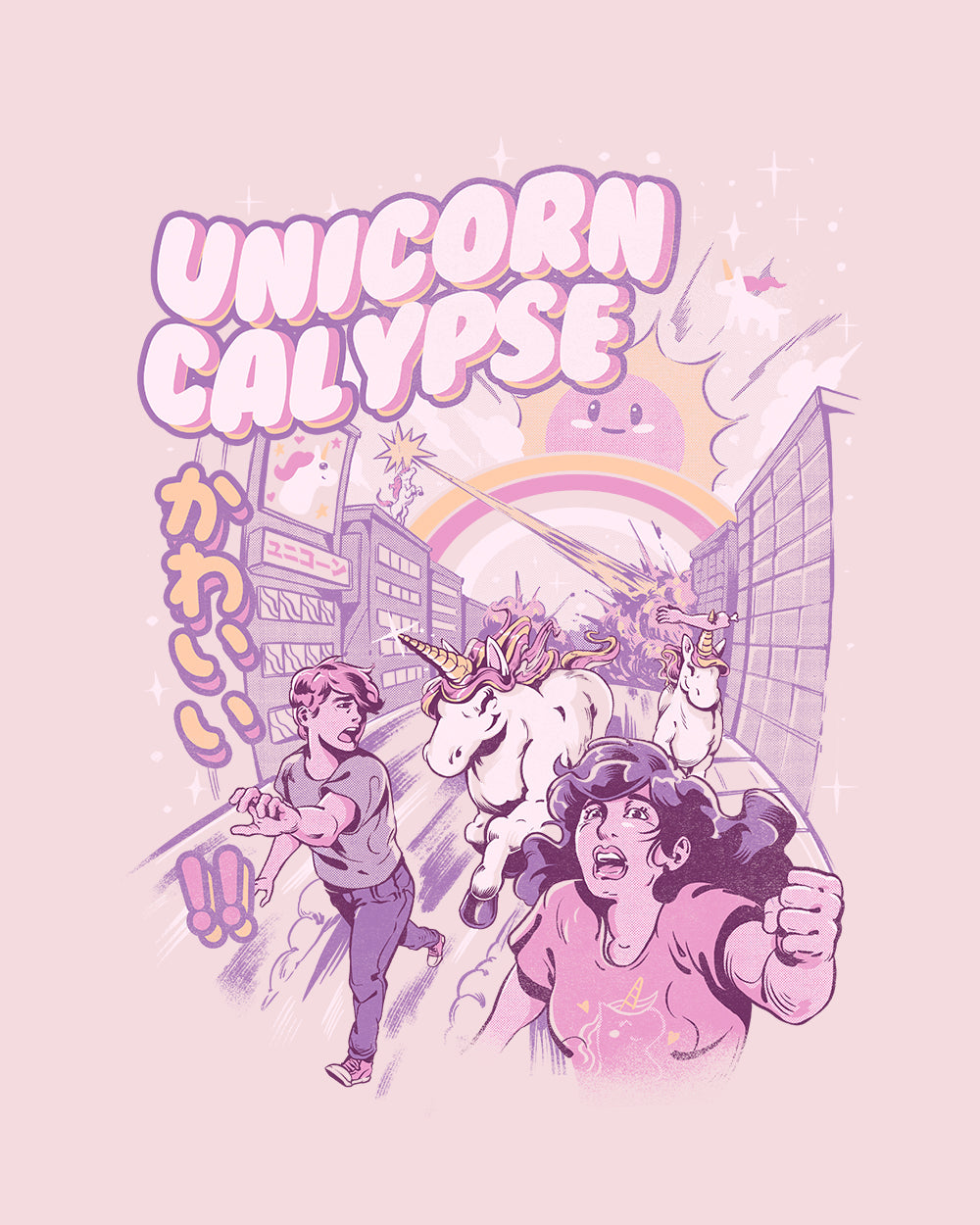 Unicorncalypse Kids T-Shirt Australia Online #colour_pink