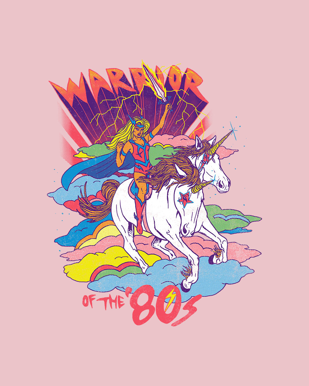 Warrior of the 80s T-Shirt Australia Online #colour_pink