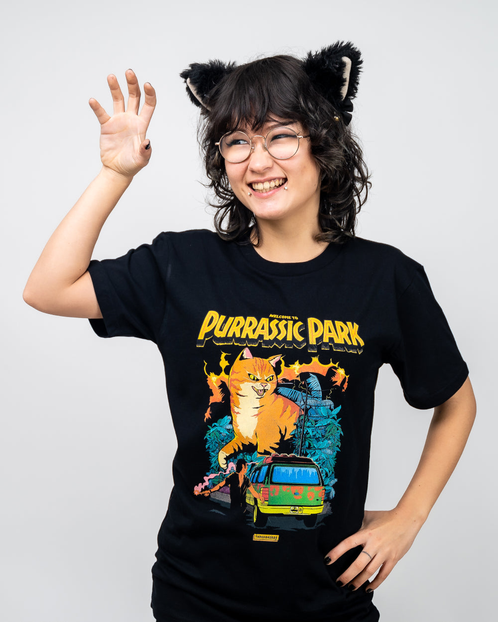 Purrassic Park T-Shirt Australia Online #colour_black
