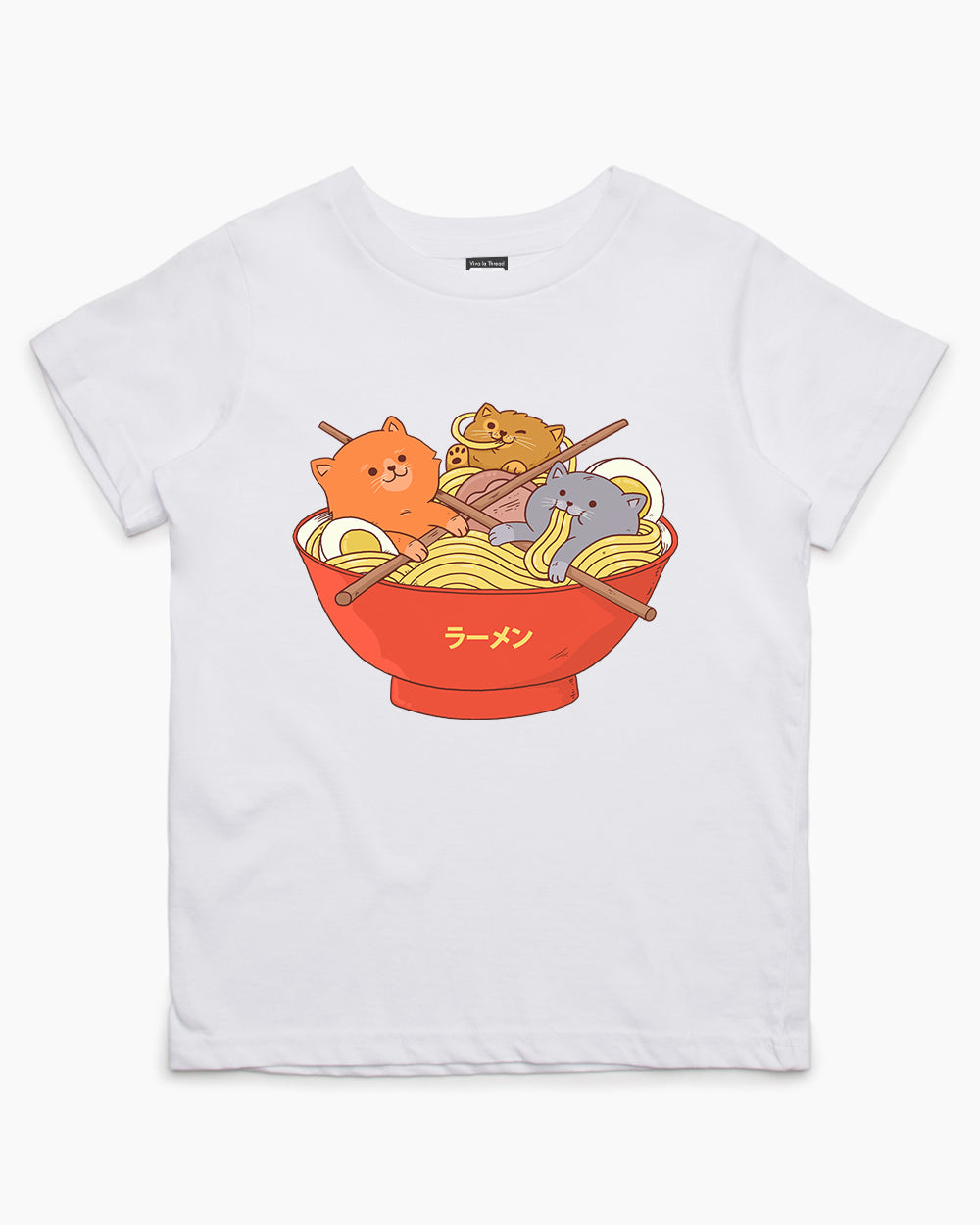 Ramen and Cats Kids T-Shirt Australia Online #colour_white