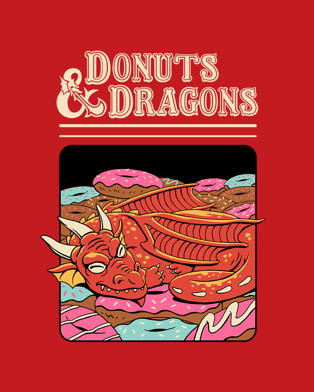 Donuts and Dragons Hoodie Australia Online #colour_red