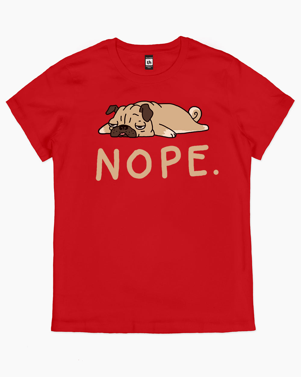 Nope Pug T-Shirt Australia Online #colour_red