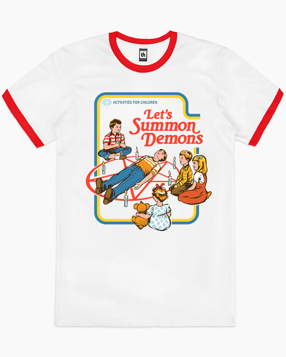 Let's Summon Demons T-Shirt Australia Online #colour_red ringer