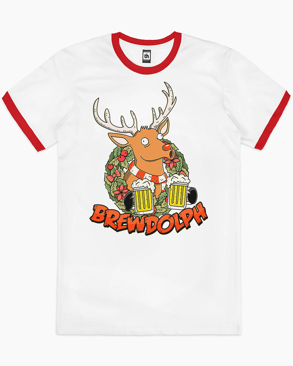 Brewdolph T-Shirt Australia Online #colour_red ringer