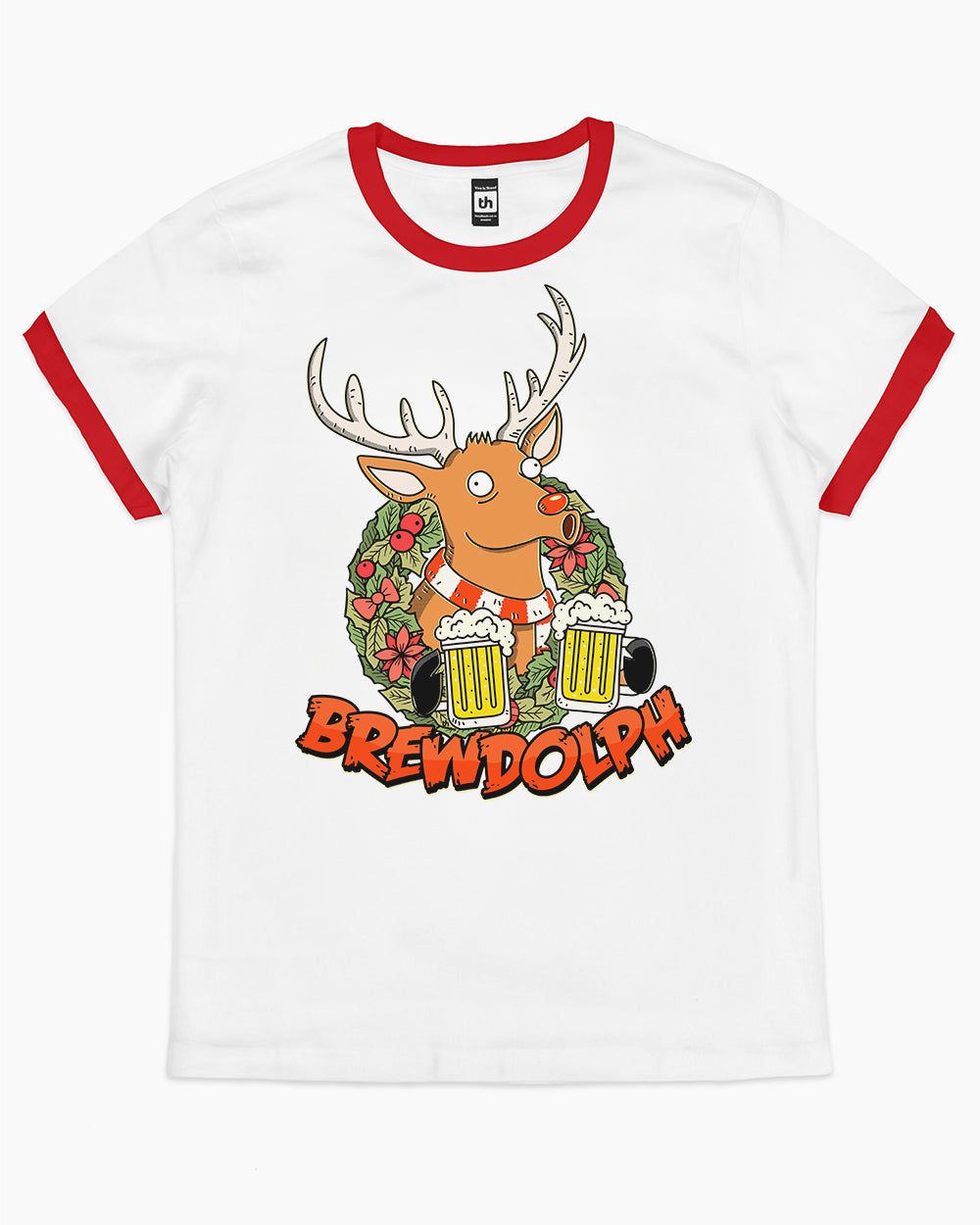 Brewdolph T-Shirt Australia Online #colour_red ringer