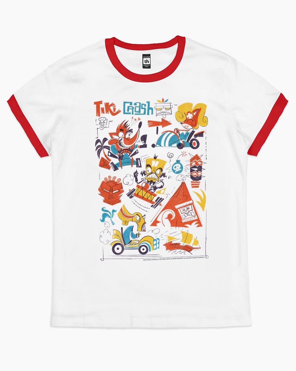 Crash Characters Tiki T-Shirt Australia Online #colour_red ringer