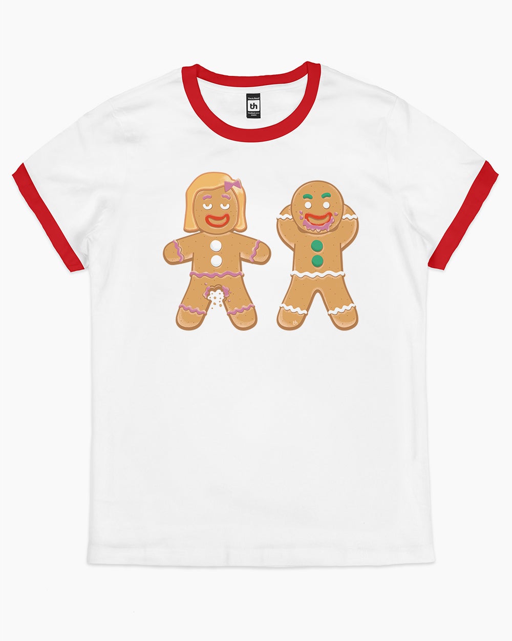 Gingerbread Friends T-Shirt Australia Online #colour_red ringer