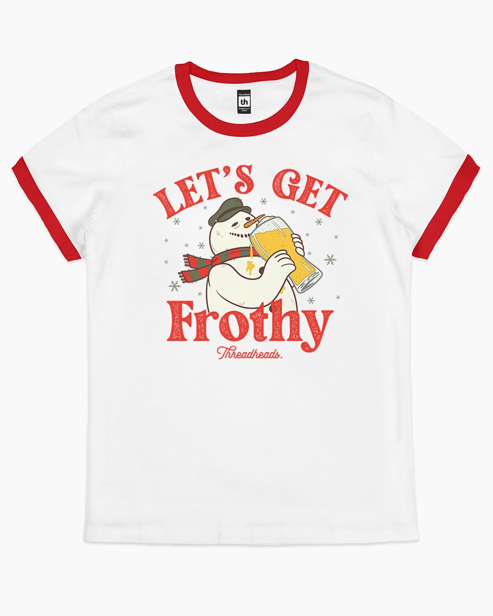 Let's Get Frothy T-Shirt Australia Online #colour_red ringer