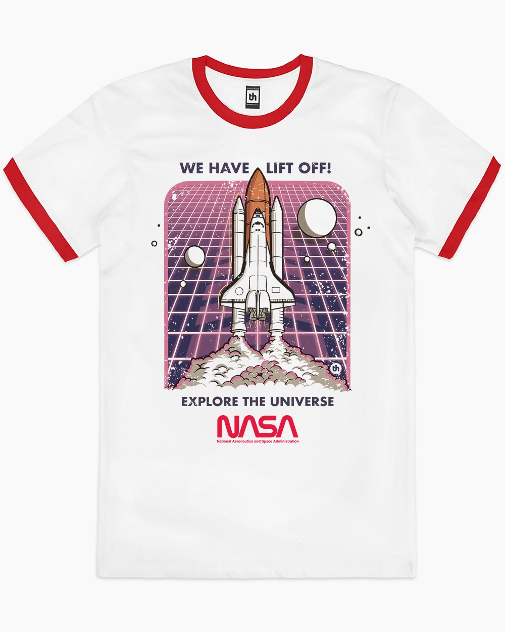 NASA Blast Off T-Shirt Australia Online #colour_red ringer