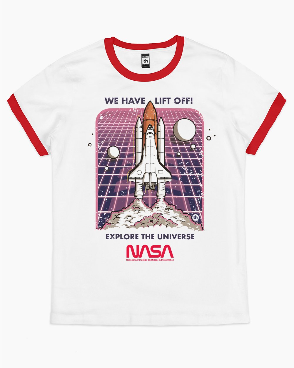 NASA Blast Off T-Shirt Australia Online #colour_red ringer