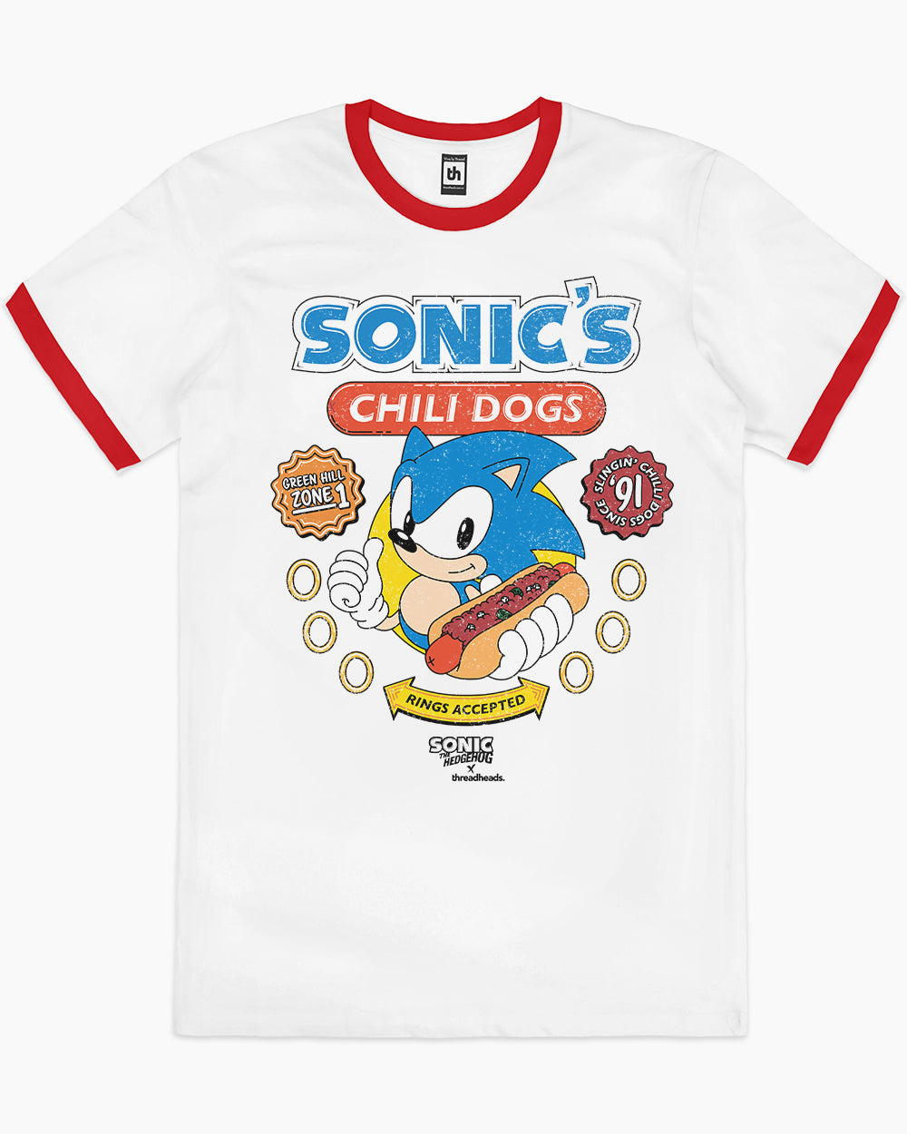 Sonic Chili Dogs T-Shirt Australia Online #colour_red ringer