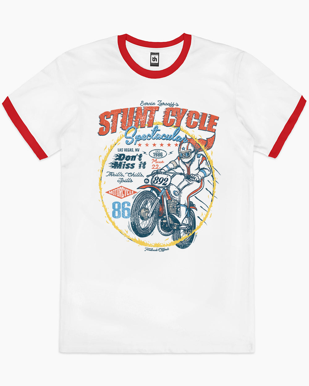 Stunt Cycle T-Shirt Australia Online #colour_red ringer